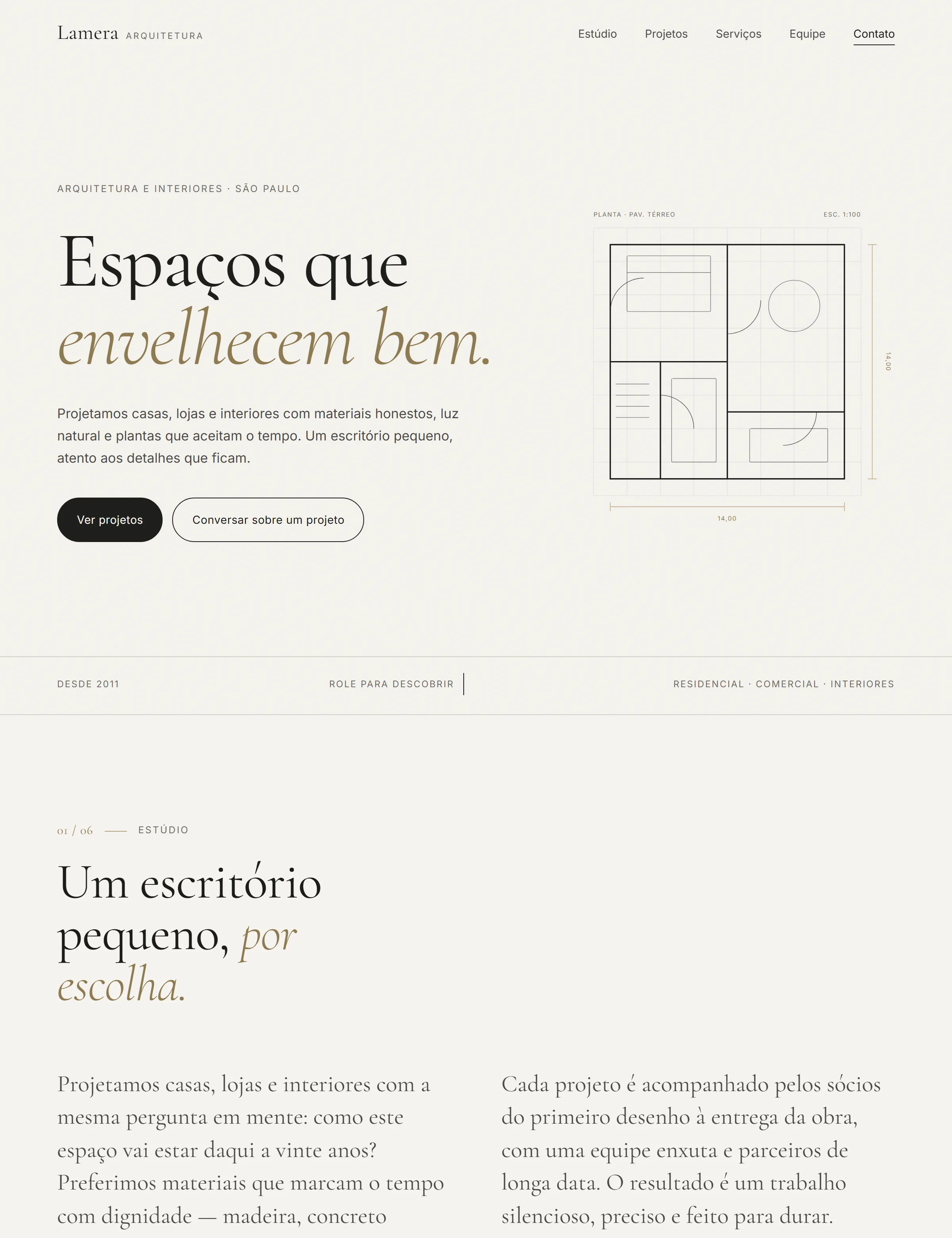 Prévia do site Lamera Arquitetura